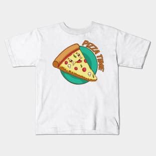 Kawaii Pizza Time Kids T-Shirt